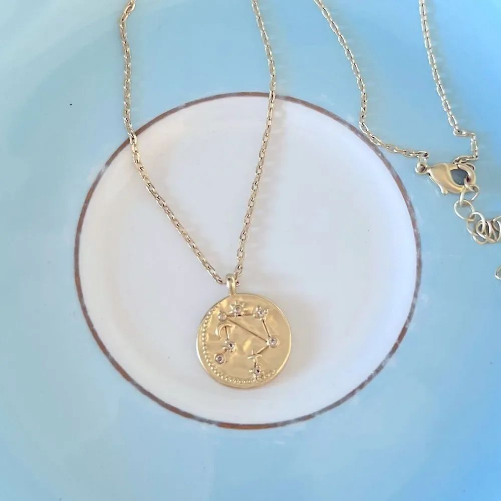14K Gold Dipped Libra Zodiac Pendant Necklace
